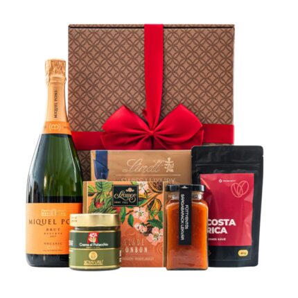 Cava Nights ajándékcsomag prémium díszdobozban – Miquel Pons Brut Reserva, Szamos Csokoládé Krémbonbon