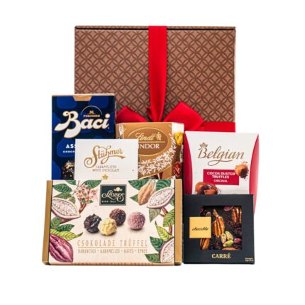 Chocolate Affair ajándékcsomag prémium díszdobozban – Lindt Lindor golyók díszdobozban, Szamos Trüffel díszdobozban