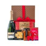 Golden Bubbles ajándékcsomag prémium díszdobozban – Kreinbacher Extra Dry Pezsgő, RPET rénszarvas mintájú karácsonyfadísz