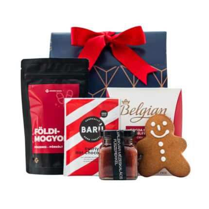 Merry Medley ajándékcsomag prémium díszdobozban – Kaldeneker Szilvalekvár mézeskalács fűszerekkel, Belgian Truffles Original
