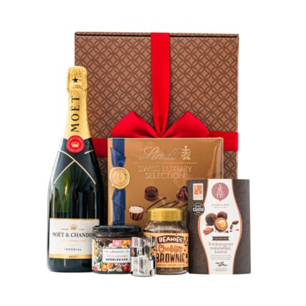 Moët Moment ajándékcsomag prémium díszdobozban – Moët & Chandon Pezsgő, Puglia pezsgős dugó