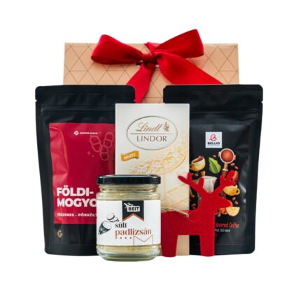 Nutty Notes ajándékcsomag prémium díszdobozban – Grande Gusto Fűszeres Sós Földimogyoró, HEIT sült padlizsán