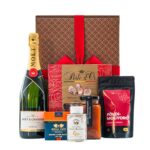 Prestige Table ajándékcsomag prémium díszdobozban – Moët & Chandon Pezsgő, Royal Paté Prémium Egész Libamáj Szarvasgombával
