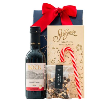 Spiced Red ajándékcsomag prémium díszdobozban – Bock Cabernet Franc Villányi vörösbor, Kaldeneker Forralt bor fűszerkeverék