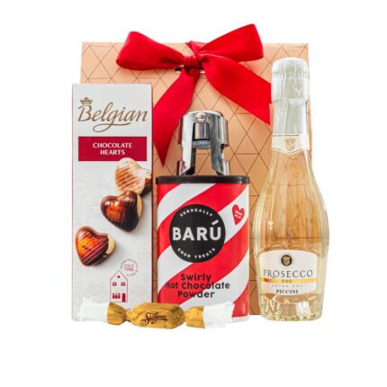 Winter Fizz ajándékcsomag prémium díszdobozban – Piccini Venetian Dress Mondo Prosecco DOC, Puglia pezsgős dugó